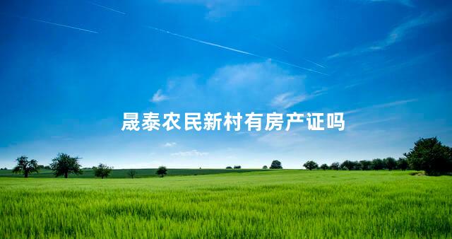 晟泰农民新村有房产证吗