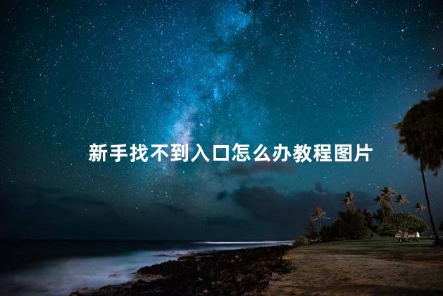 新手找不到入口怎么办教程图片