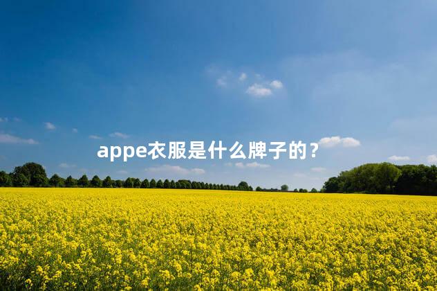 appe衣服是什么牌子的？