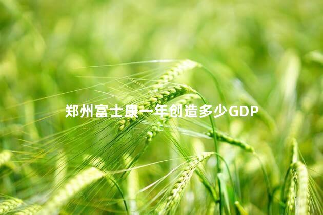 郑州富士康一年创造多少GDP