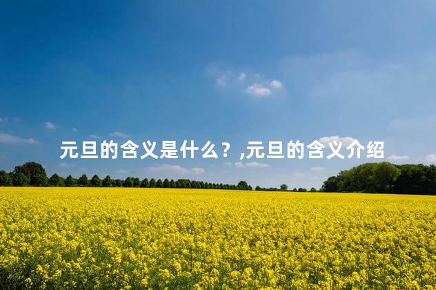 元旦的含义是什么？,元旦的含义介绍