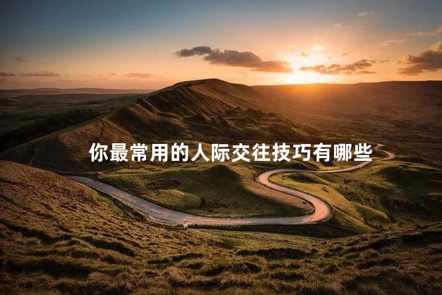 你最常用的人际交往技巧有哪些
