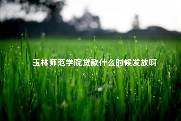 玉林师范学院贷款什么时候发放啊