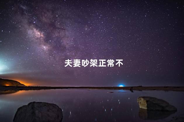 夫妻吵架正常不