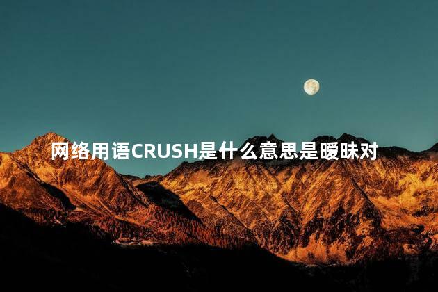 网络用语CRUSH是什么意思是暧昧对象吗