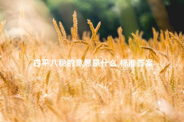 四平八稳的意思是什么 标准答案