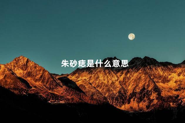 朱砂痣是什么意思