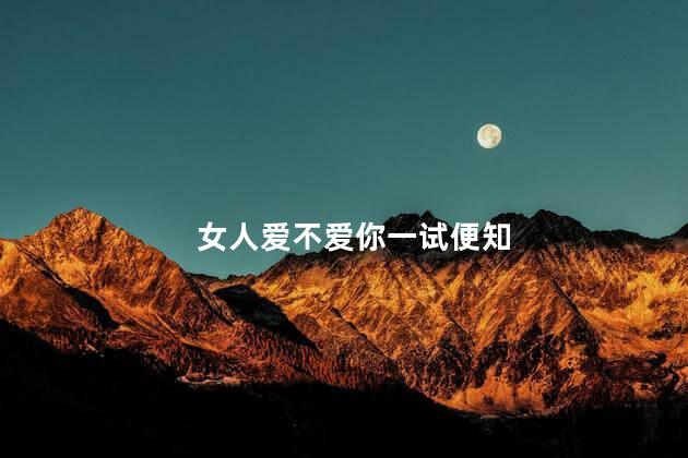 女人爱不爱你一试便知
