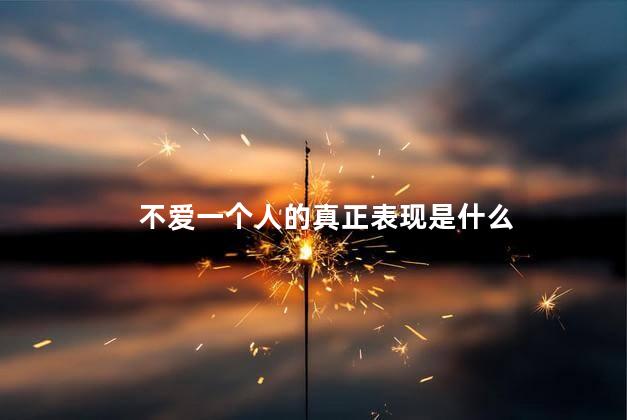 不爱一个人的真正表现是什么