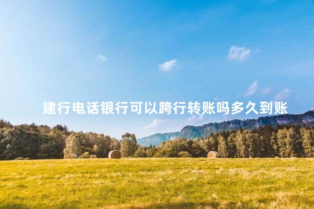 建行电话银行可以跨行转账吗多久到账