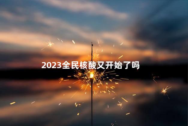 2023全民核酸又开始了吗