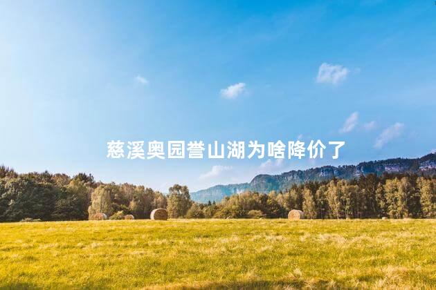 慈溪奥园誉山湖为啥降价了