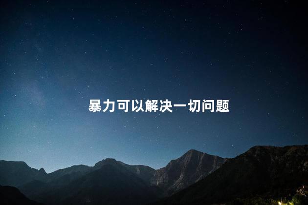 暴力可以解决一切问题