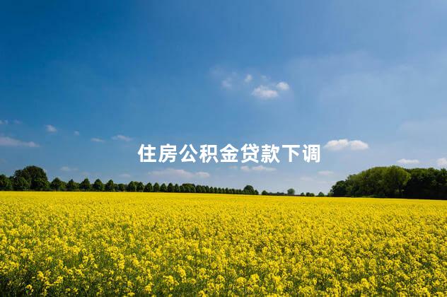 住房公积金贷款下调