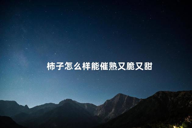 柿子怎么样能催熟又脆又甜