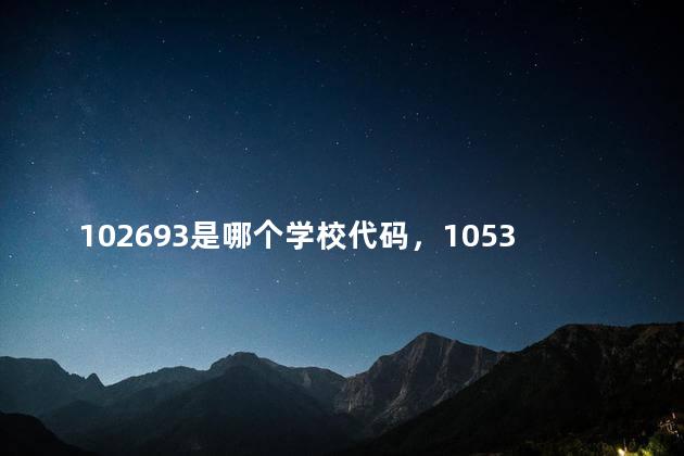 102693是哪个学校代码，10532是哪个学校代码