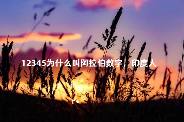 12345为什么叫阿拉伯数字，印度人发明的数字为什么叫阿拉伯数字