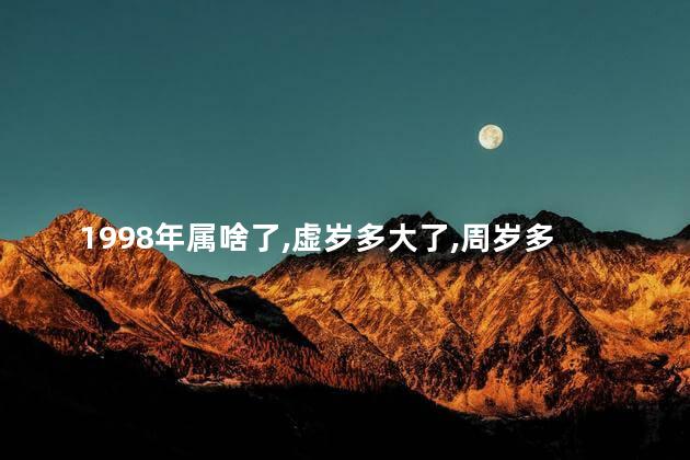 1998年属啥了,虚岁多大了,周岁多大了，1998年出生的属啥,多少岁