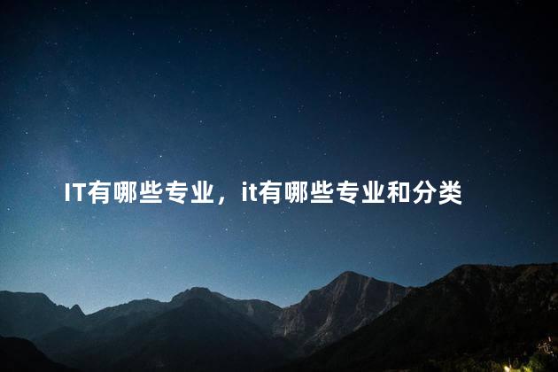 IT有哪些专业，it有哪些专业和分类