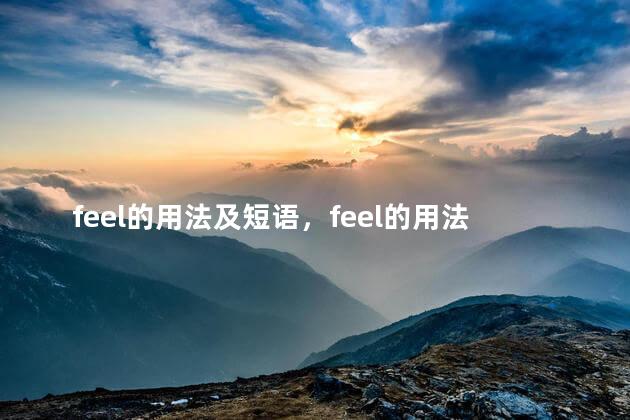 feel的用法及短语，feel的用法和例句