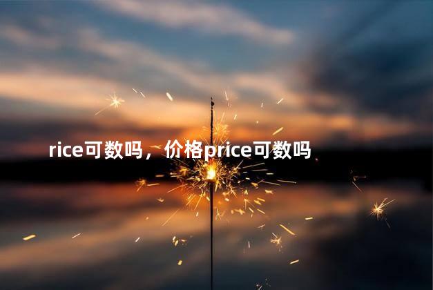 rice可数吗，价格price可数吗