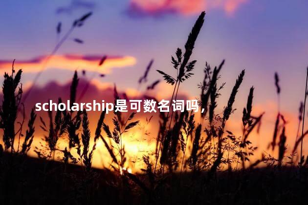 scholarship是可数名词吗，scholarship可以加s吗