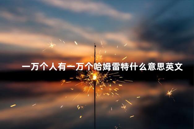 一万个人有一万个哈姆雷特什么意思英文，一万个人有一万个哈姆雷特什么意思原话