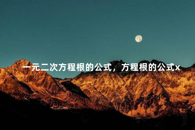 一元二次方程根的公式，方程根的公式x1+x2