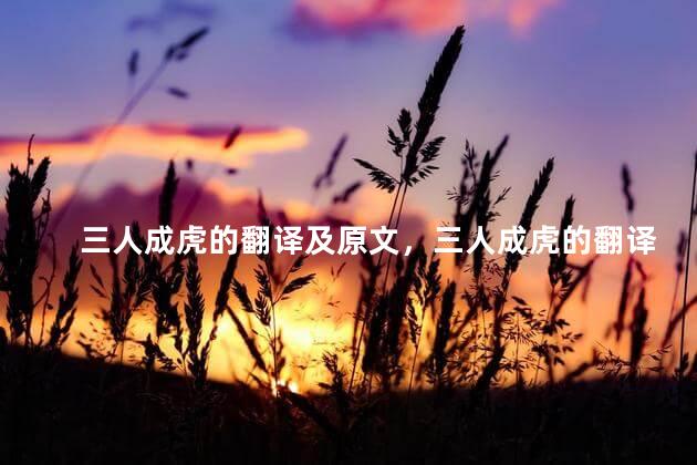 三人成虎的翻译及原文，三人成虎的翻译文