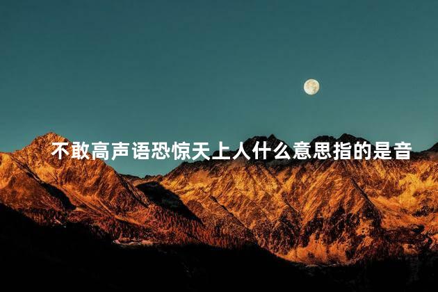 不敢高声语恐惊天上人什么意思指的是音量强，不敢高声语恐惊天上人什么意思语是什么意思