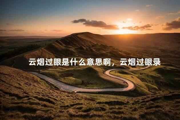 云烟过眼是什么意思啊，云烟过眼录