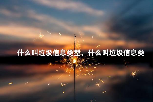 什么叫垃圾信息类型，什么叫垃圾信息类别
