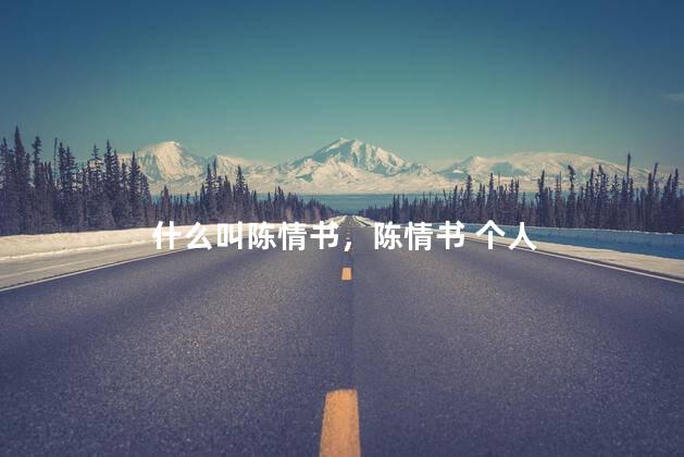 什么叫陈情书，陈情书 个人