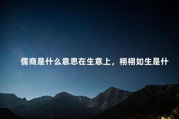 儒商是什么意思在生意上，栩栩如生是什么意思