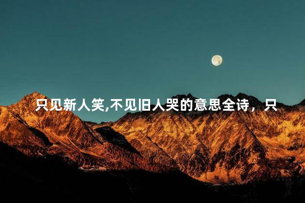 只见新人笑,不见旧人哭的意思全诗，只见新人笑不见旧人哭的意思是什么