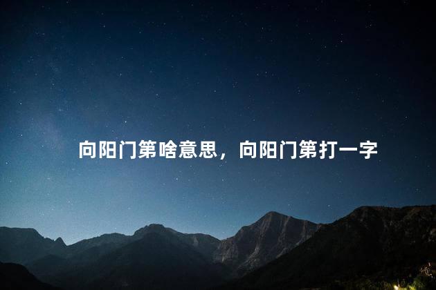 向阳门第啥意思，向阳门第打一字