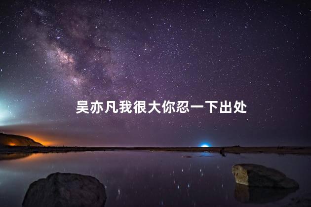 吴亦凡我很大你忍一下出处