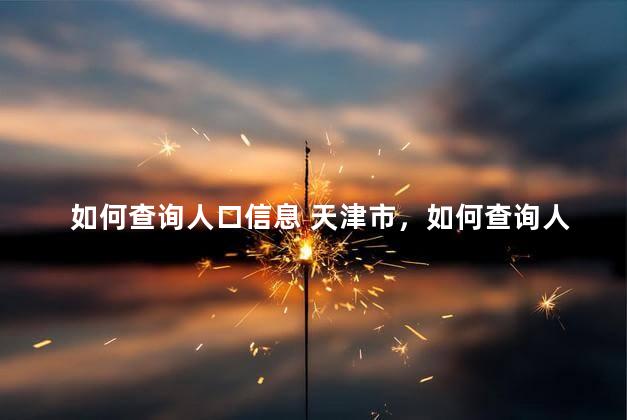 如何查询人口信息 天津市，如何查询人口信息表