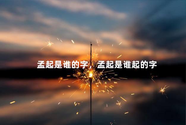 孟起是谁的字，孟起是谁起的字