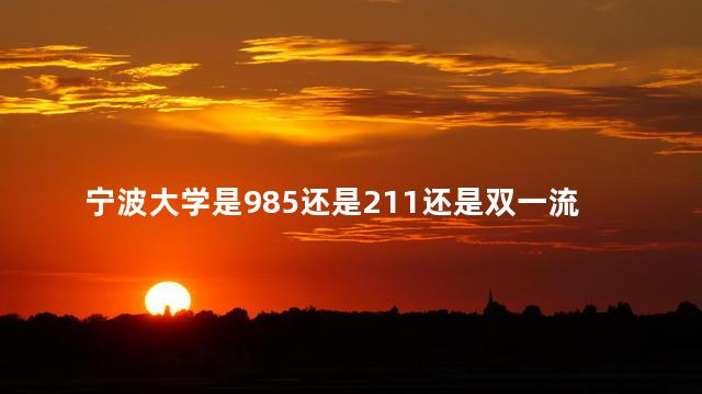 宁波大学是985还是211还是双一流，宁波大学是985还是211大学