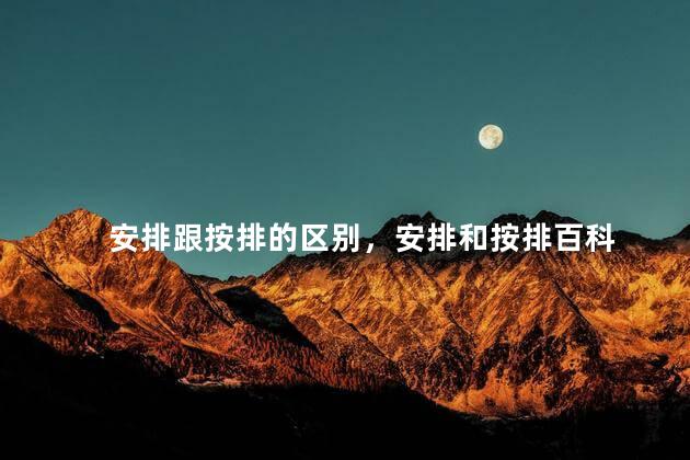 安排跟按排的区别，安排和按排百科