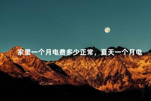 家里一个月电费多少正常，夏天一个月电费多少正常