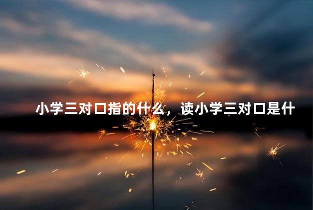 小学三对口指的什么，读小学三对口是什么意思