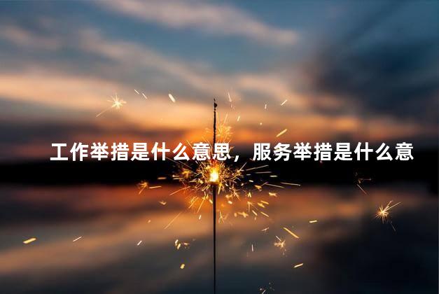 工作举措是什么意思，服务举措是什么意思