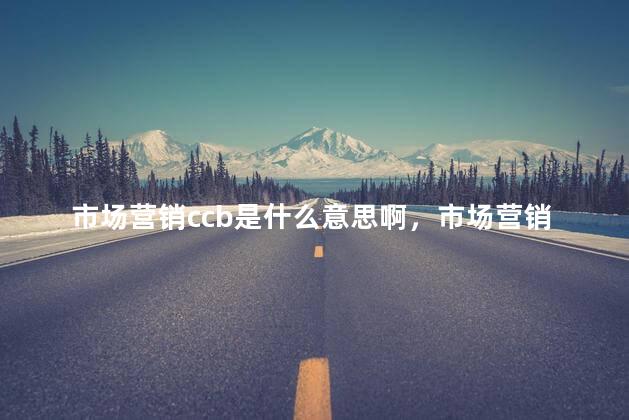 市场营销ccb是什么意思啊，市场营销中cc是什么意思