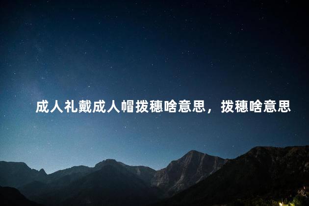 成人礼戴成人帽拨穗啥意思，拨穗啥意思？