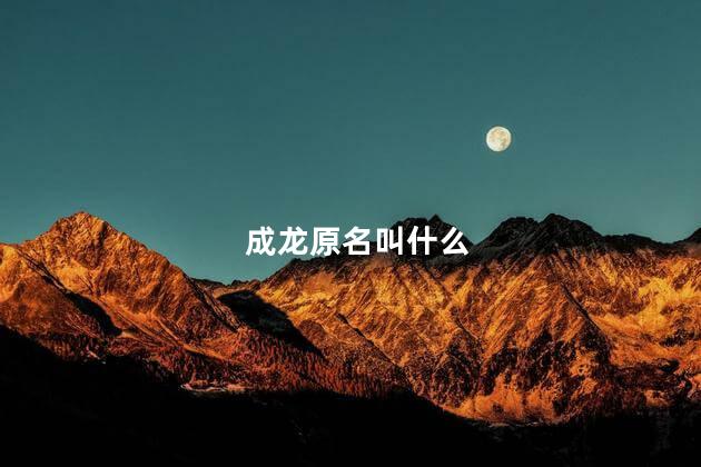 成龙原名叫什么，成龙到底姓什么
