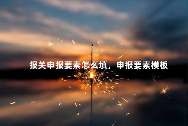 报关申报要素怎么填，申报要素模板