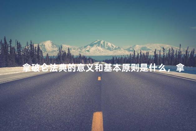 拿破仑法典的意义和基本原则是什么，拿破仑法典的意义和基本原则有哪些