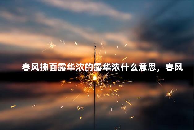 春风拂面露华浓的露华浓什么意思，春风得意露华浓什么意思